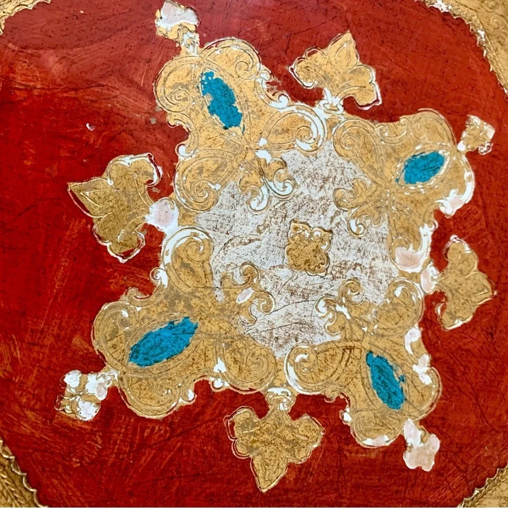 Vintage Ferenze Wooden Hand Painted Tray Italy 13”